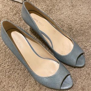 Nine West Blue Peep Toe Heels